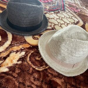 Stylish Gray and Cream Fedora Hats